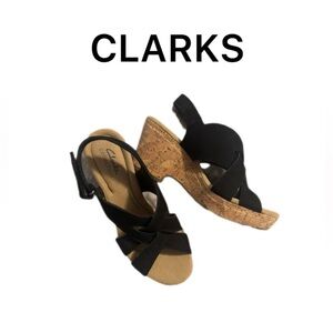 Clarks Women's Black Giselle Flora Sandals 8